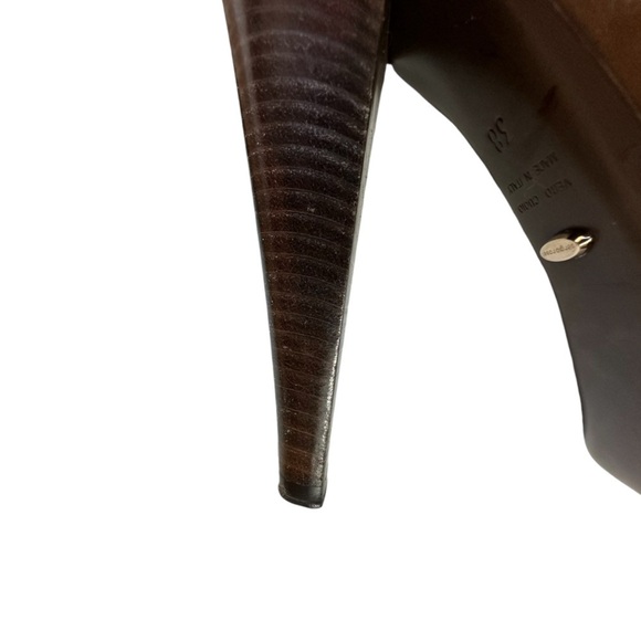 Sergio Rossi Brown Leather 5" Heel Booties, 7.5 - Picture 12 of 14